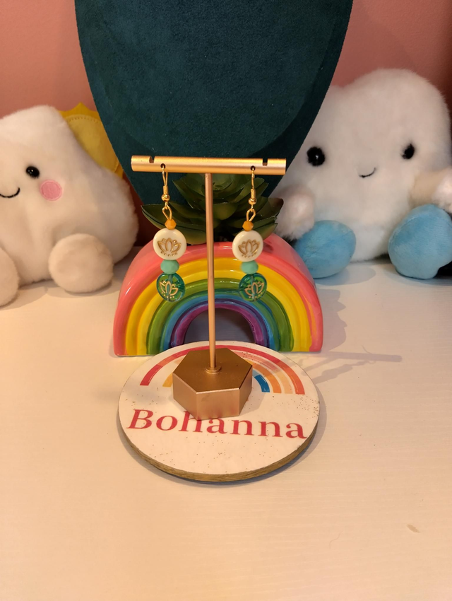 Handmade Lotus  Boho Earrings