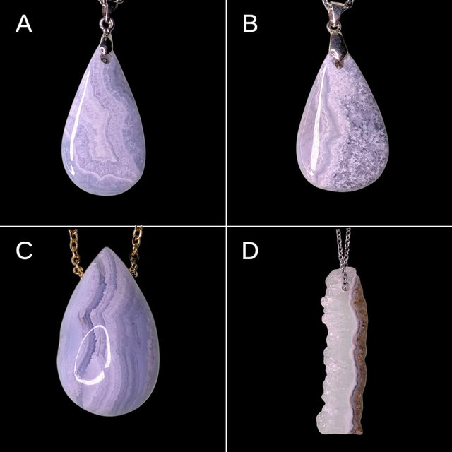 Pendentif calcédoine bleue 