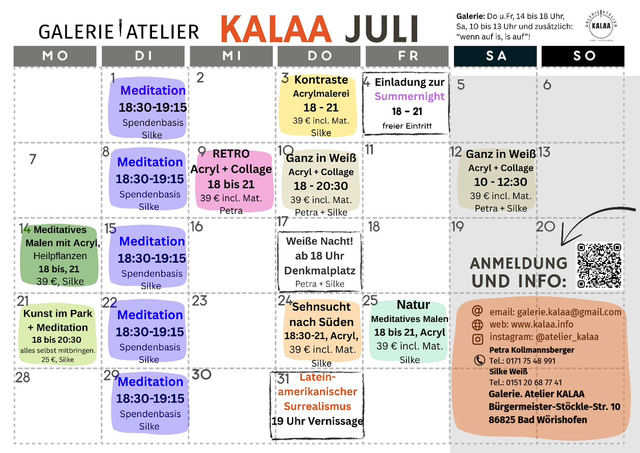 Kursprogramm Juli 2025