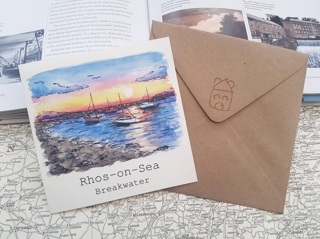 Rhos-on-Sea Breakwater card 