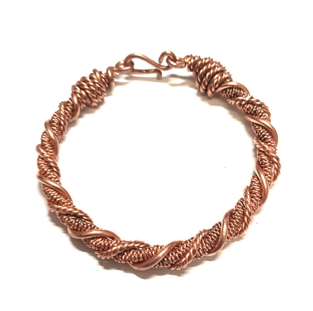 Bracelet jonc en cuivre multi tressage 