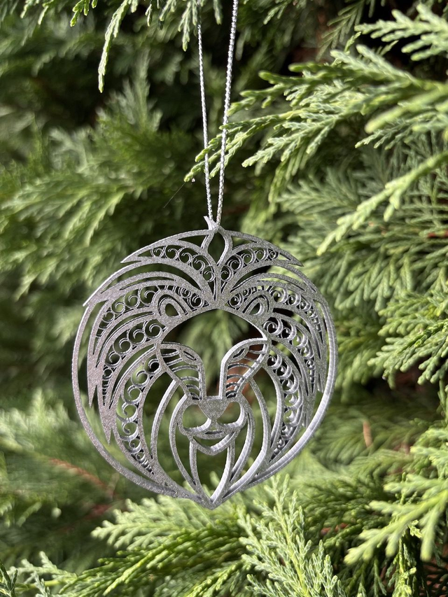 Boule de Noel Lion Argent