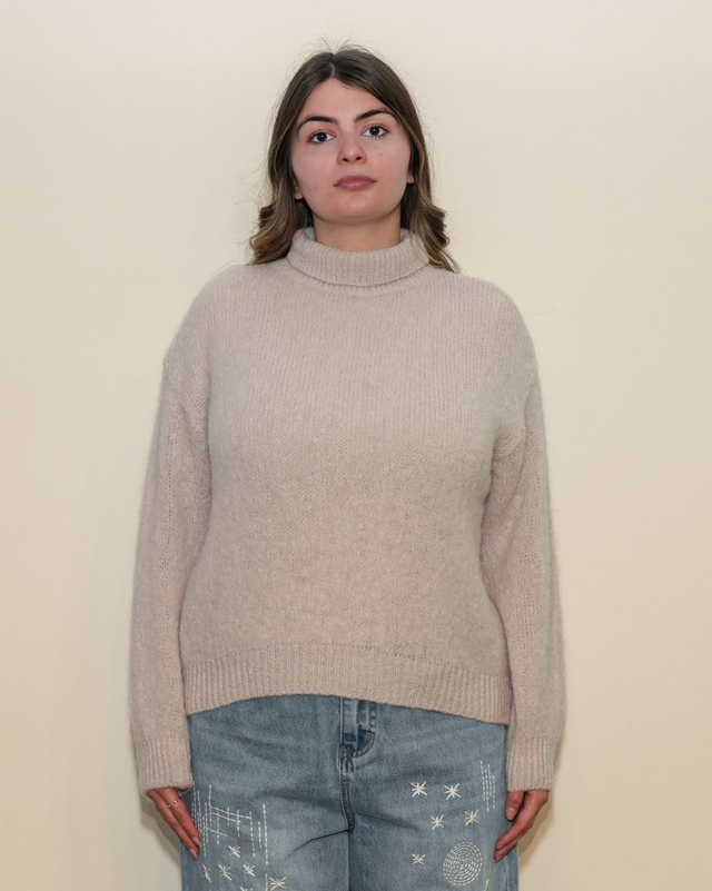 Maglione mohair collo alto