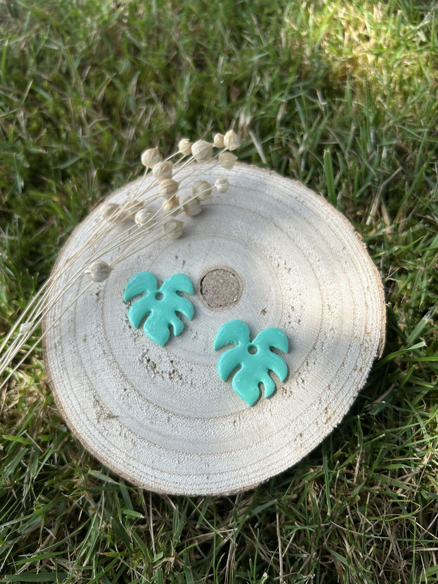 Pampilles palmier bleu/ vert 