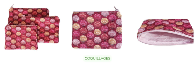 Trousse plate en coton - Divers motifs