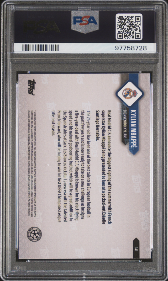 GEM MT 10 Label PSA 2023 Brand Title TOPPS NOW UEFA CHAMPIONS LEAGUE KYLIAN MBAPPE