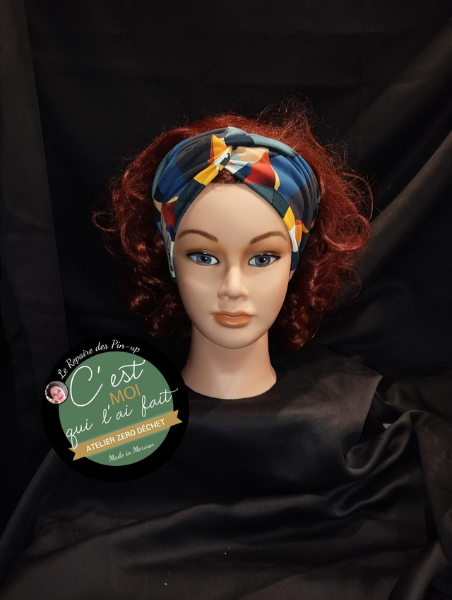 Bandeau cheveux Croisé Modèle Chats géométrique 