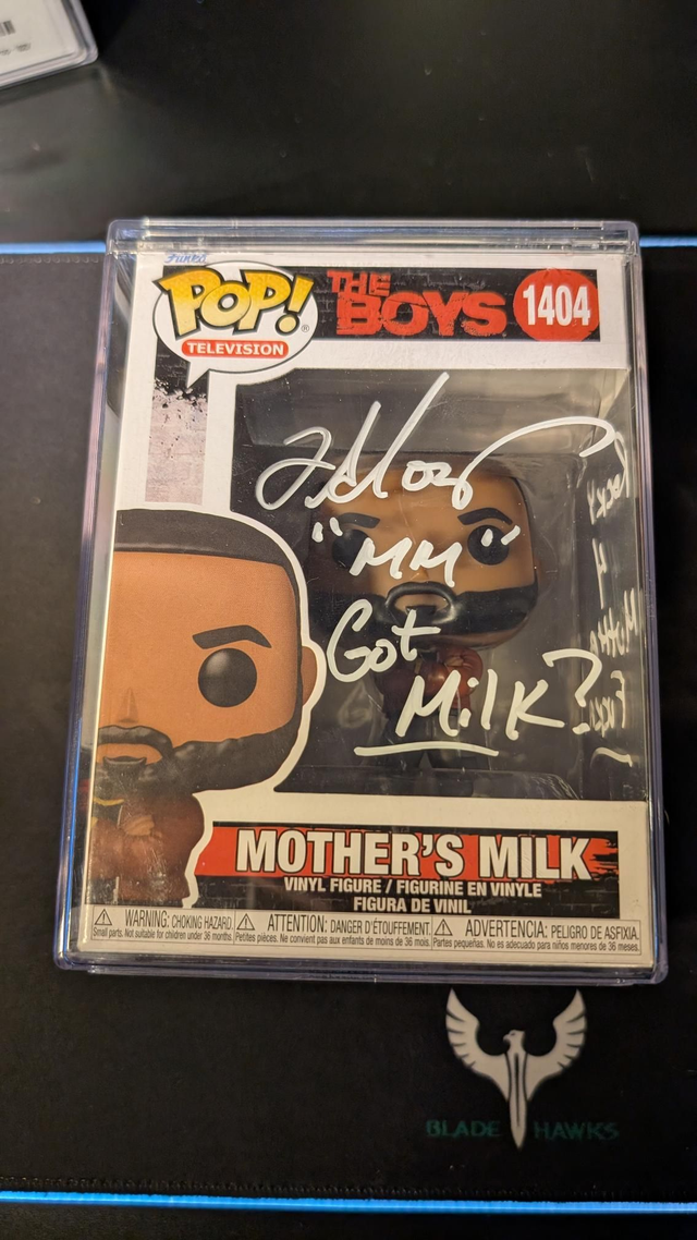 Funko Pop The Boys Mother's Milk 1404 Signed By Laz Alonso with Monopoly Events COA 