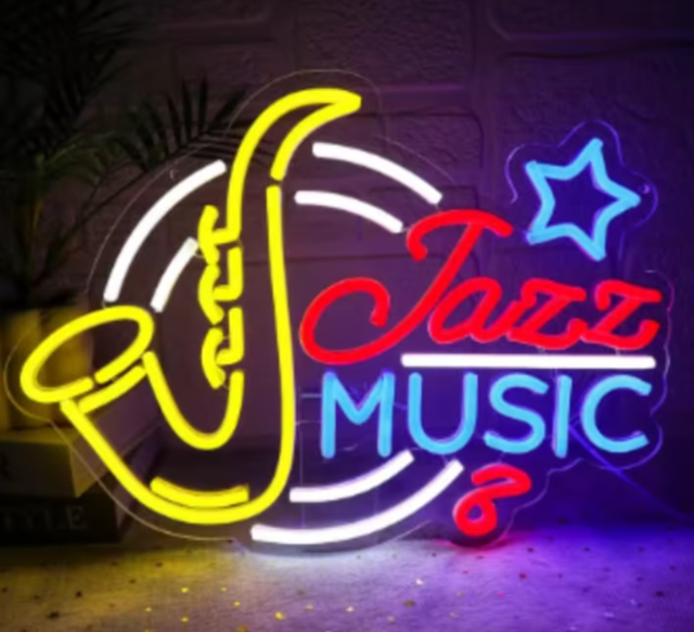 LED lamp neon stijl Jazz Music (38x28cm)