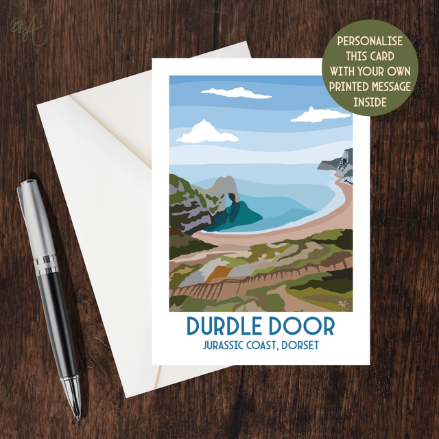 Durdle Door, Travel Poster Card