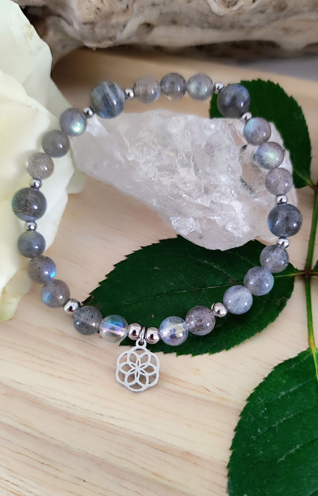 Bracelet "Protection, équilibre corps et esprit" Labradorite 