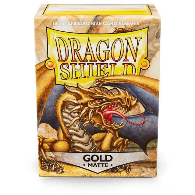 Dragon Shield Standard Size Card Game Sleeves Pack - Matte Gold