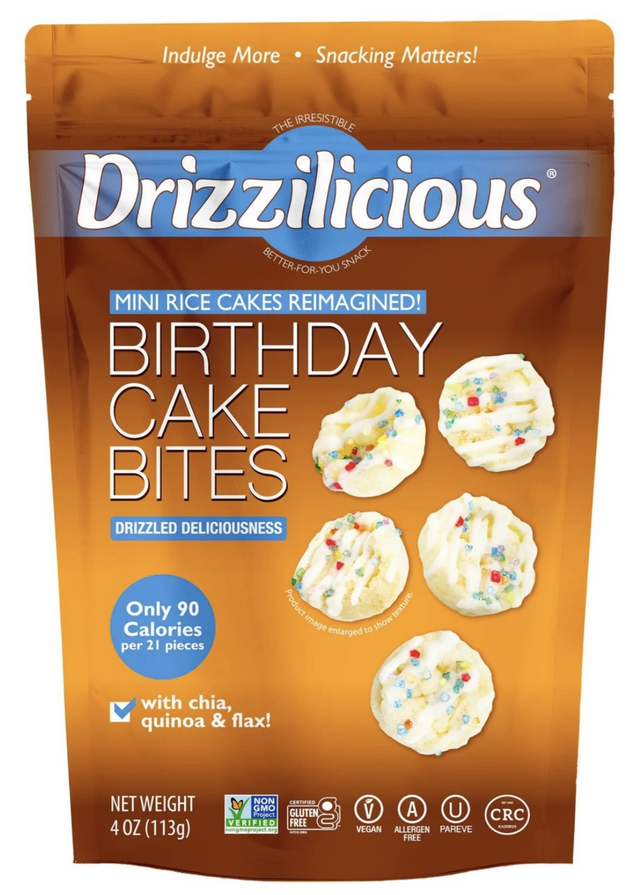 #3203 Drizzilicious Birthday Cake Mini Rice Cake Bites