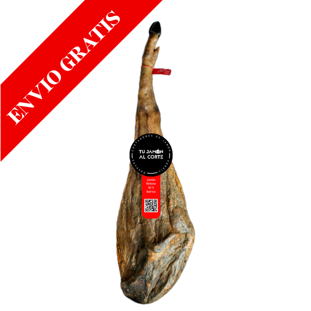 Jamón de Bellota  50% raza Ibérica  Peso de 7.5 a 8kg.