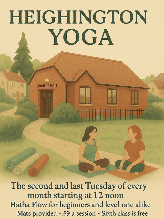 Heighington Gentle Yoga Tuesdays Lunchtimes