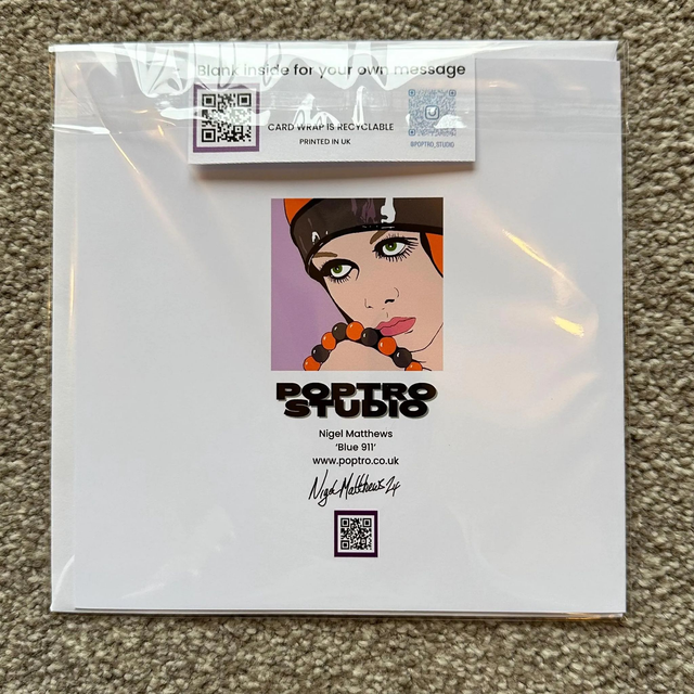 Classic Porsche 911 Retro Pop Art Greeting Card – Car Enthusiast Gift, Bold & Colourful Design for Birthdays, or Any Occasion