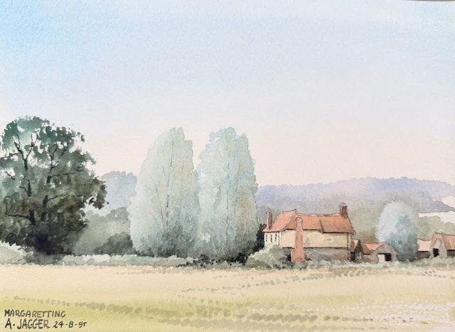 Alan Jagger original watercolour A5 - Hutton 23.8.95 - 8 1/4 x 6 7/8 inches. 