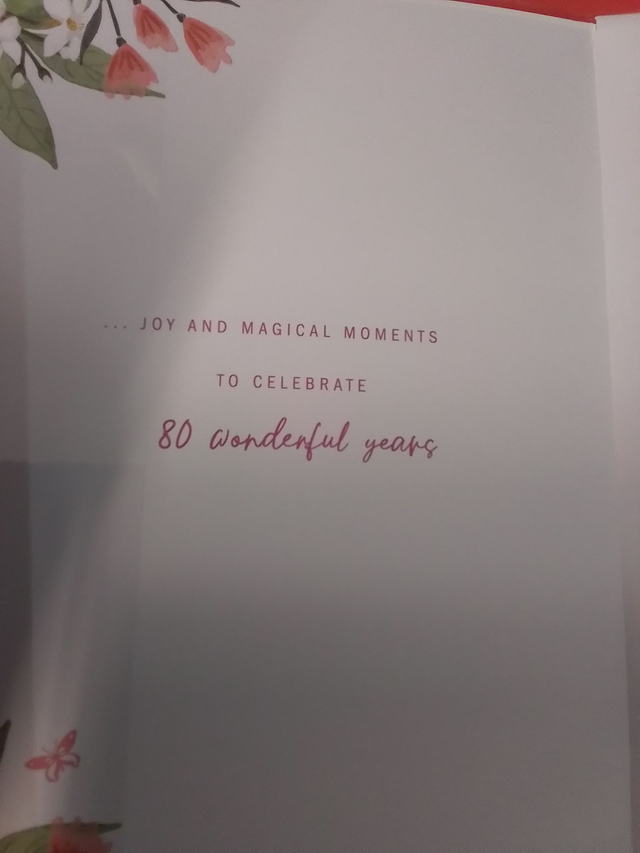 80th Birthday Floral Card