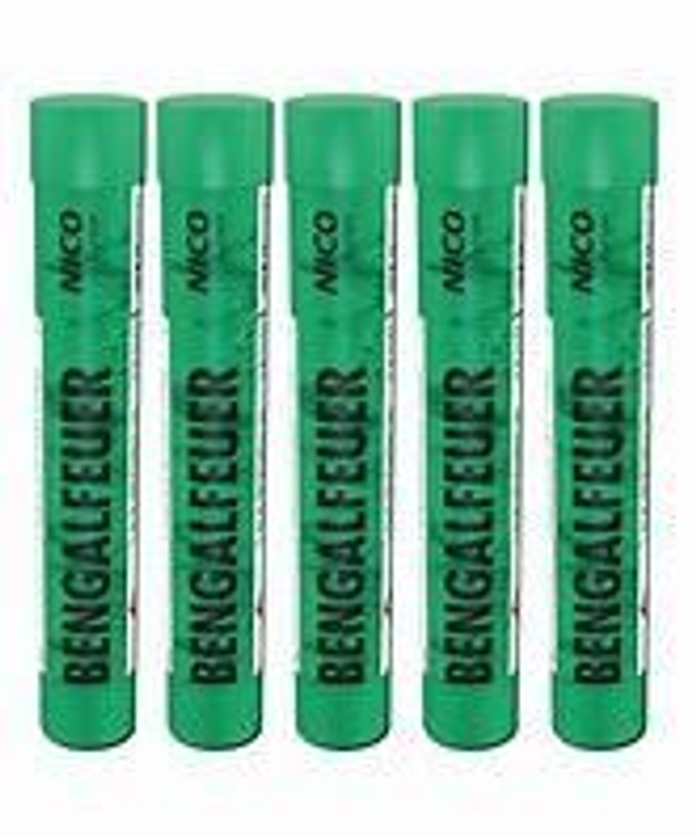 Bengalfeuer, grün, 40 Sec, 5er Schachtel, KAT F1