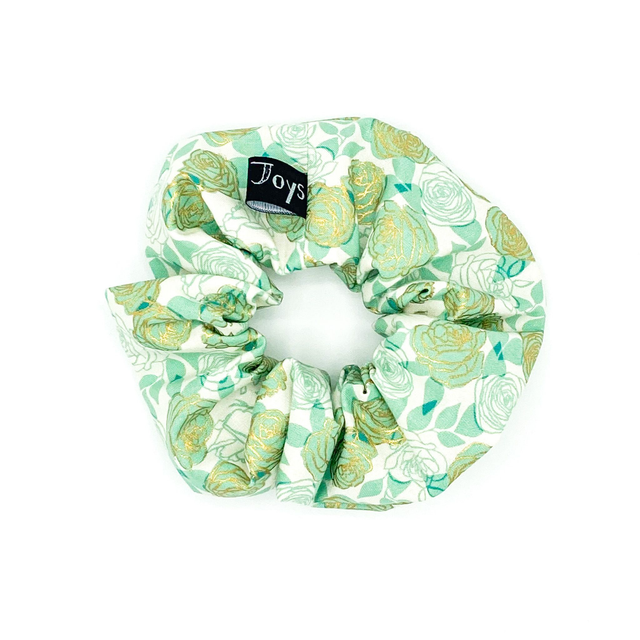 Rightsized Scrunchie - Mint Metallic Gold Rose
