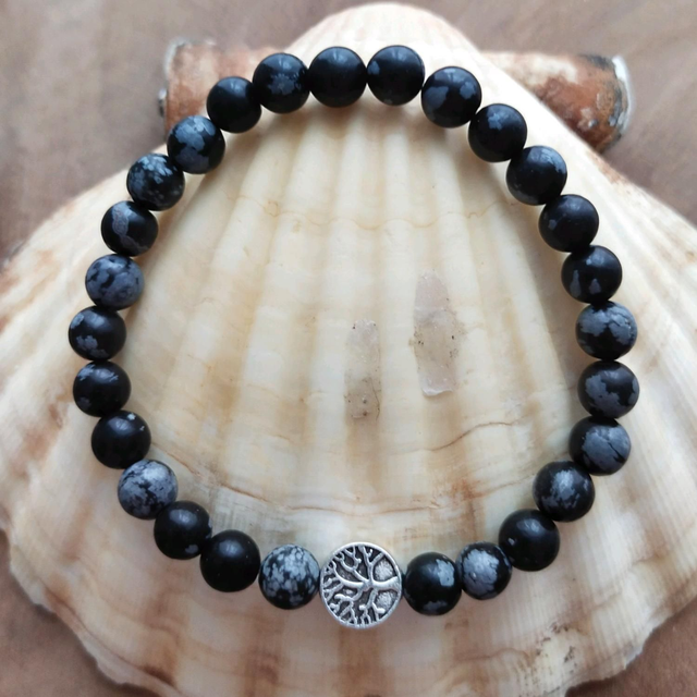 Bracelet Obsidienne Neige 