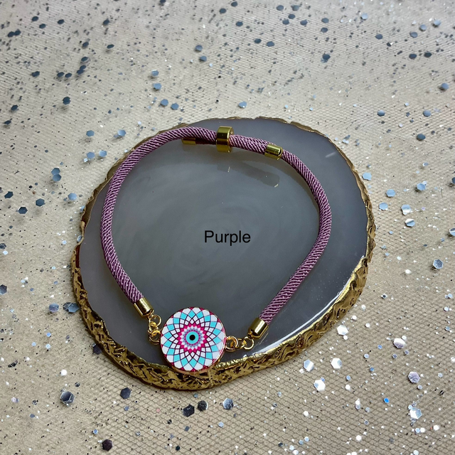 Handmade adjustable cord bracelets.