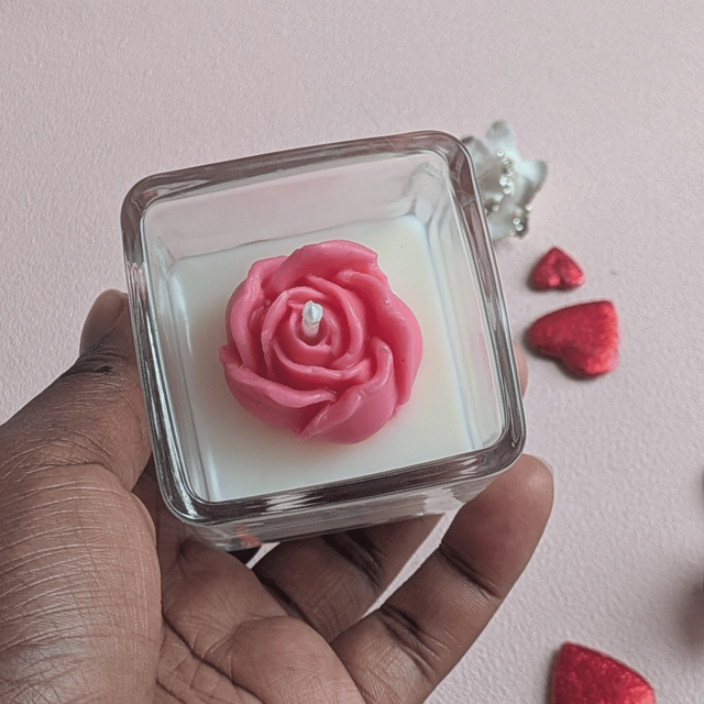 🕯️ Mini bougie rose 40g – Vanille