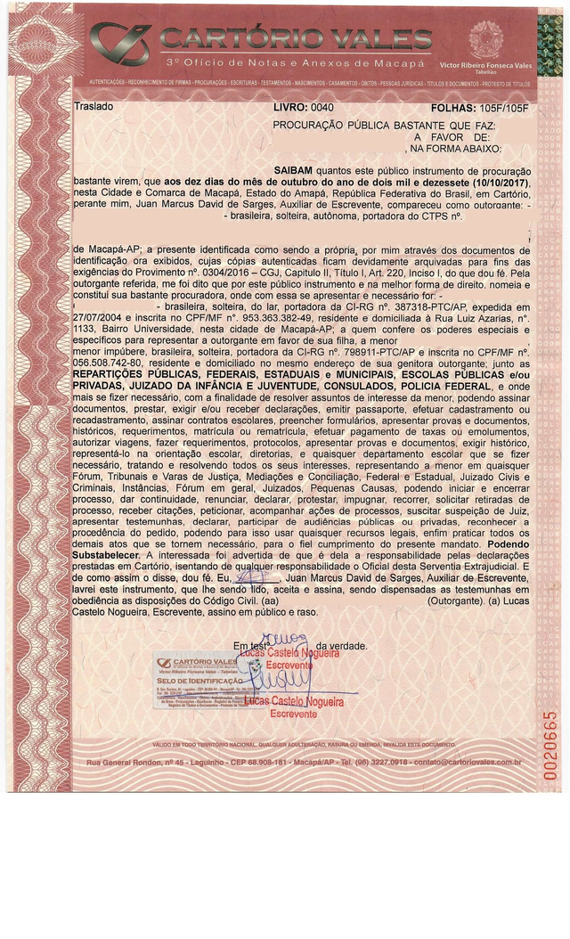 Procuration- Droit de tutelle (Bureau Vales - Macapa)