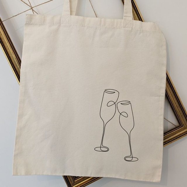 Stofftasche "Sektgläser"