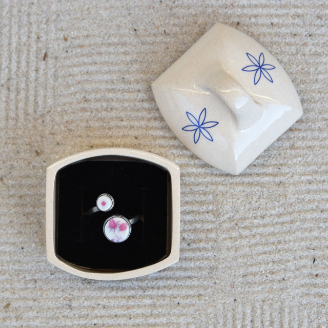 Keramická ozdobná krabička na šperky Větvičky I.