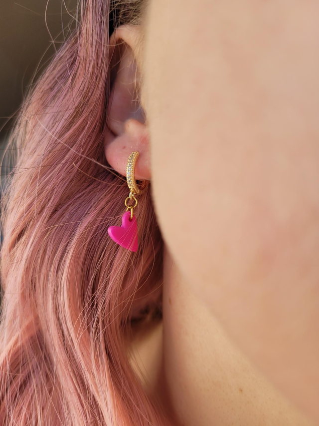 Herzchen Kreolen mit Zirkonia