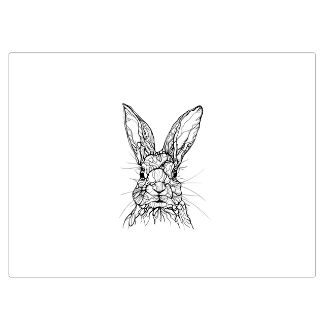 B&amp;W A3 print - rabbit