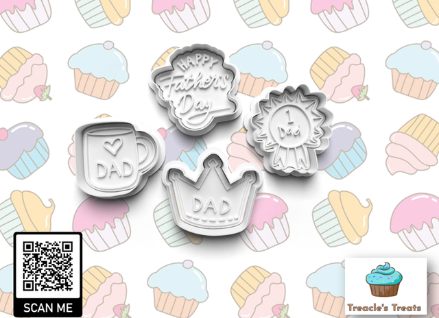 Father's day Fondant/cookie stamps with cutters