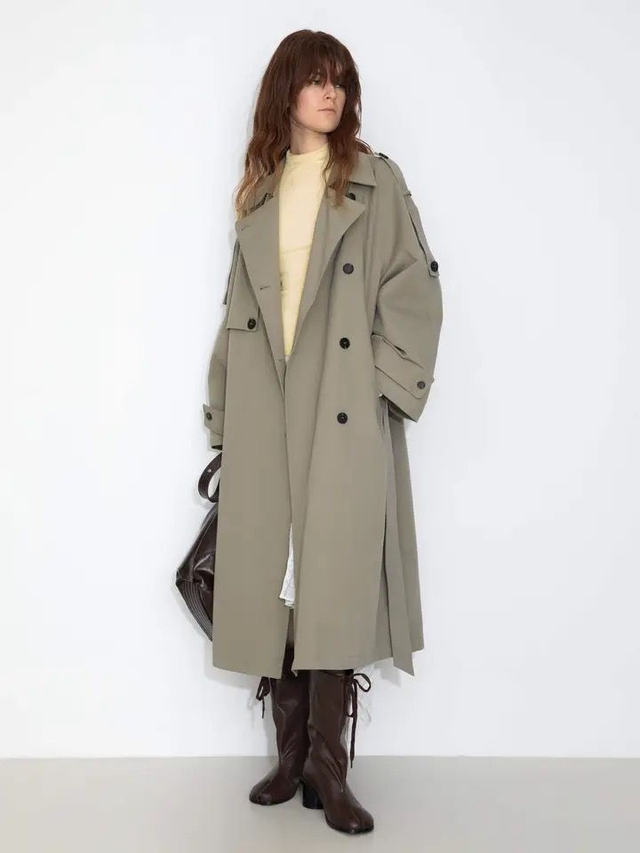 100% Cotton Mid Length Trench Coat