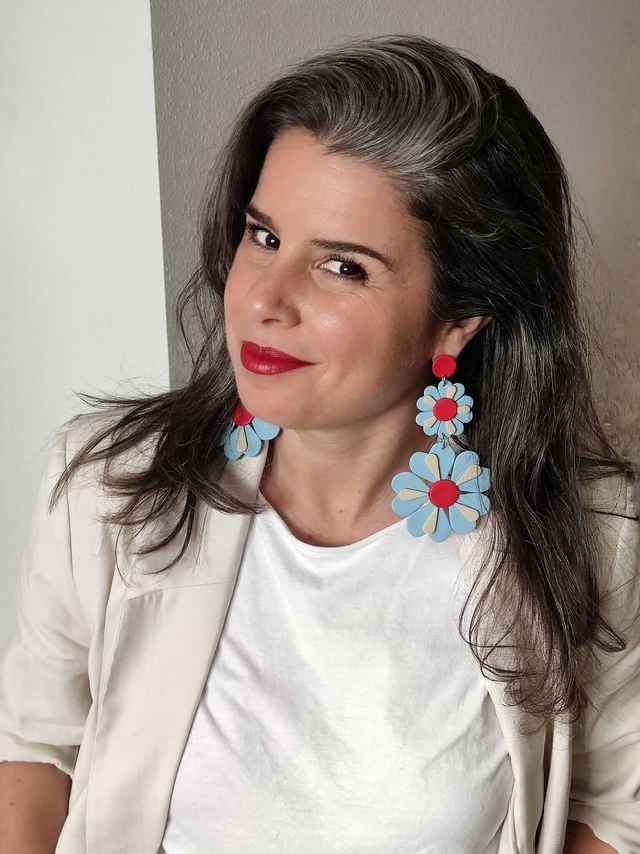 Groovy flowers maxi azul y rojo