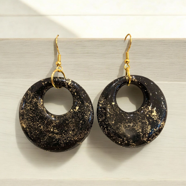 MAXI ANNEAUX NOIR/OR