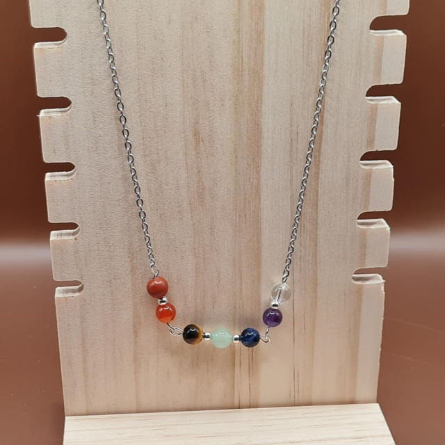 Collier 7 Chakras en 3 parties rapprochées
