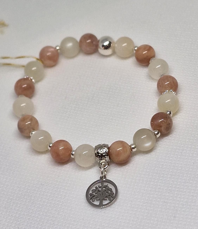 Bracelet Pierre de lune multicolore en 0,8 cm 