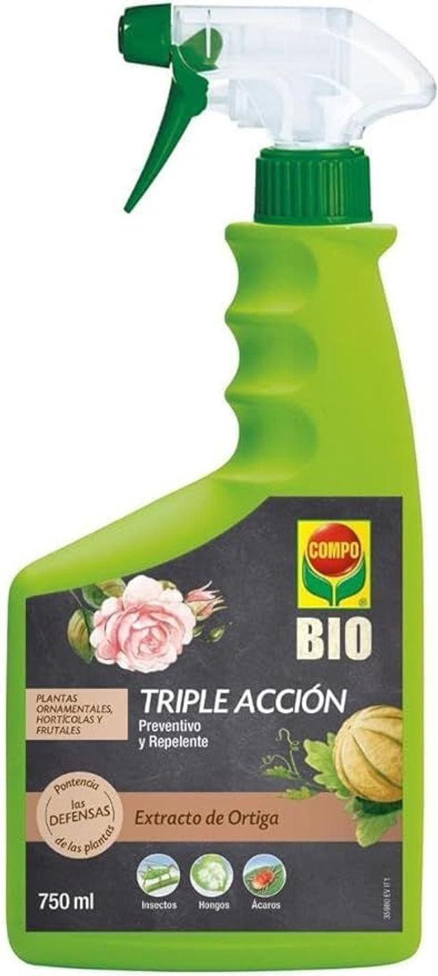 OMPO BIO Triple Acción, Protección contra Insectos, Hongos y Ácaros, 