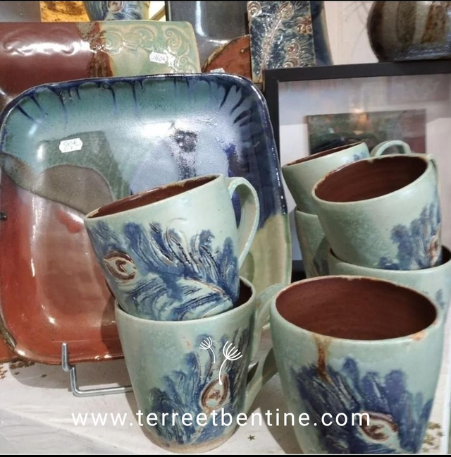 TASSES " Plumes de paon"