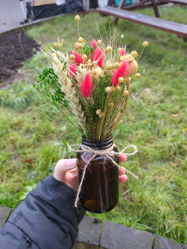 Dried Flower Posy in Jar