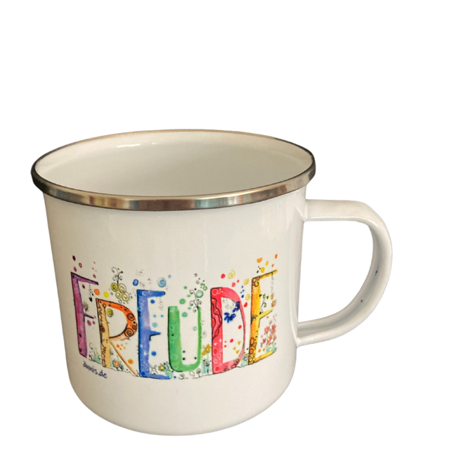 Emailletasse "Freude"