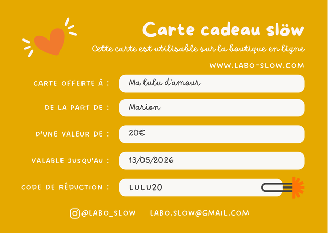 Carte Cadeau • 20€