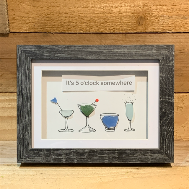 It’s’ 5 o’ Clock Somewhere Seaglass Picture 
