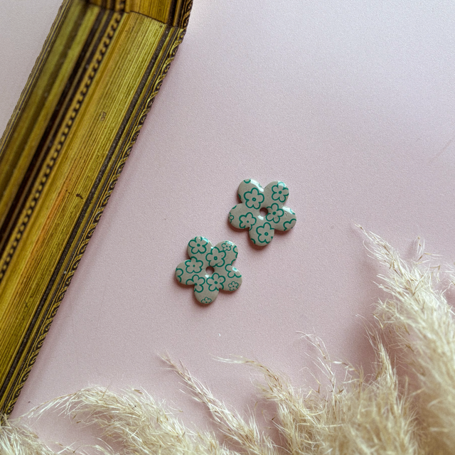 Maxi fleur - motif fleurs vertes