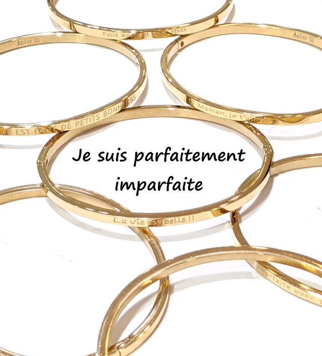 Jonc message graver JE SUIS PARFAITEMENT IMPARFAITE