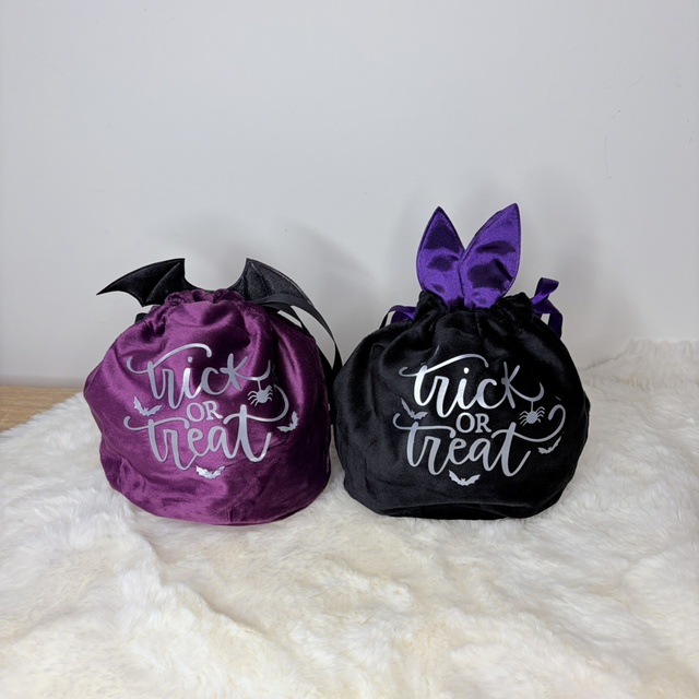 Velvet Trick or Treat Bat Bags 