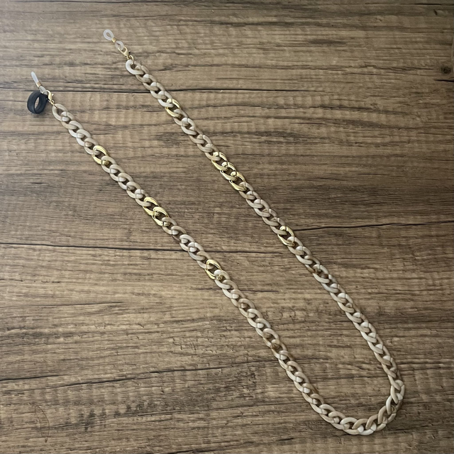 Chaîne à lunettes MAILLONS PLATS avec accroche AirPod 