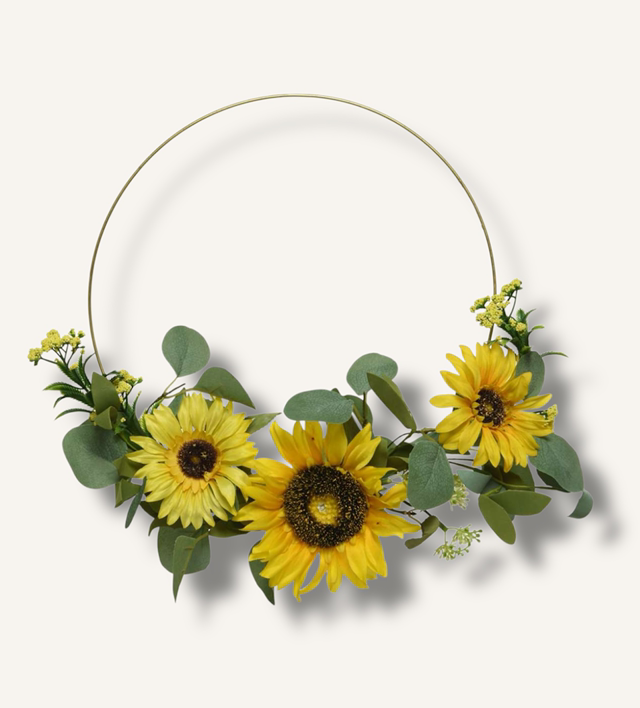 Sunflower Golden Hoop Wreath