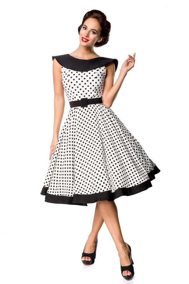 Swing Dress White/Black 